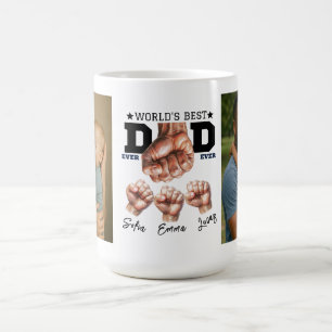 Mug Meilleur Père du Monde Collage de Photos Personnal