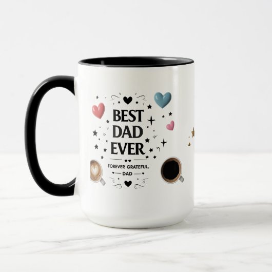 Mug Meilleur Père Jamais - Toujours Gratte, Papa (Gauche)