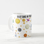 Mug Meilleur Père Personnalisé Dans L'Univers (Devant gauche)