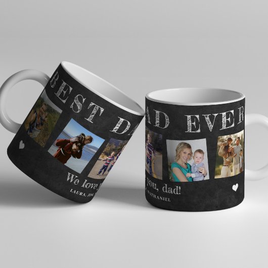 Mug Meilleur père personnalisé multi photo collage pèr