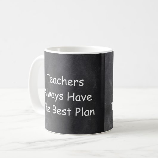 Mug Meilleur plan des enseignants Chalkboard Design Id (Devant gauche)