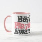 Mug Meilleur prix du joueur en rose et gris (Gauche)