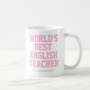 Mug Meilleur professeur d'anglais personnalisé au mond