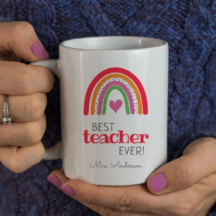 Mug Meilleur professeur d'arc-en-ciel de couleur vive