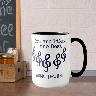 Mug Meilleur professeur de musique personnalisable
