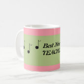 Mug Meilleur professeur de musique rose et vert (Devant gauche)