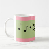 Mug Meilleur professeur de musique rose et vert (Gauche)