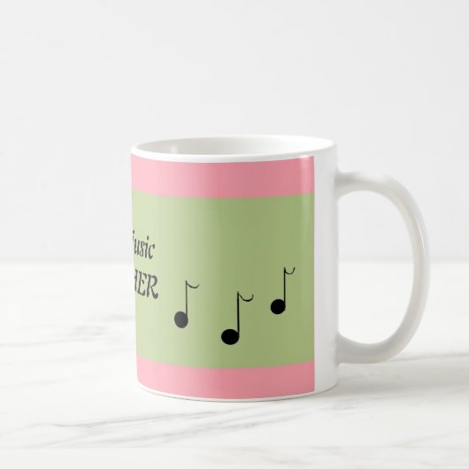 Mug Meilleur professeur de musique rose et vert (Droite)