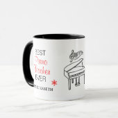 Mug Meilleur professeur de piano jamais Joyeux et lumi (Devant gauche)