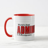 Mug Meilleur professionnel administratif lié au monde (Gauche)