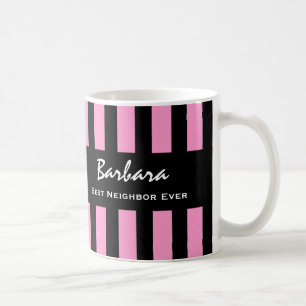 Mug Meilleur quartier jamais rosé Stripes Nom personn