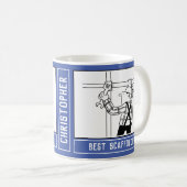 Mug Meilleur Scaffolder Cartoon avec Nom Choice. (Devant droit)