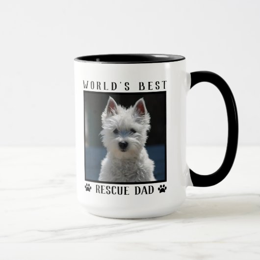 Mug Meilleur Secourt au monde Papa Empreintes de patte (Droite)