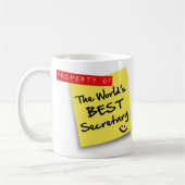 Mug Meilleur Secrétaire du Monde Post (Gauche)