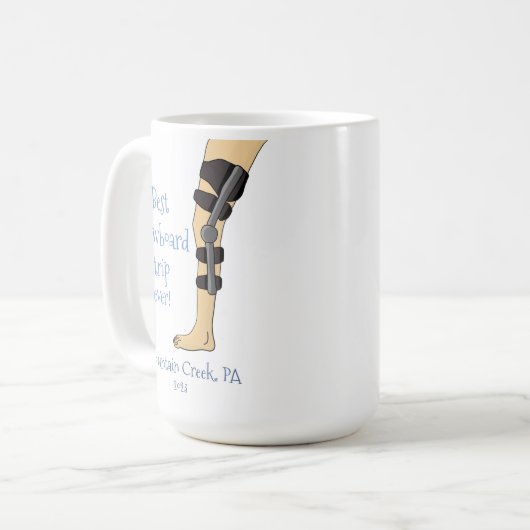 Mug Meilleur Snowboard Trip Ever Drôle bracelet genou (Devant gauche)