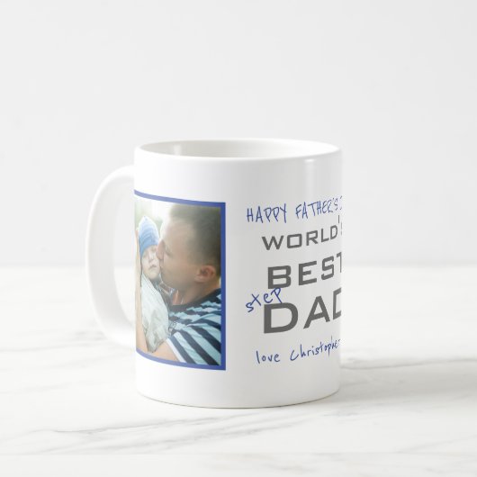 Mug Meilleur Stepdad personnalisé au monde (Devant gauche)