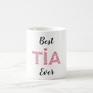 Mug Meilleur Tia jamais Coeurs roses mignonnes Personn