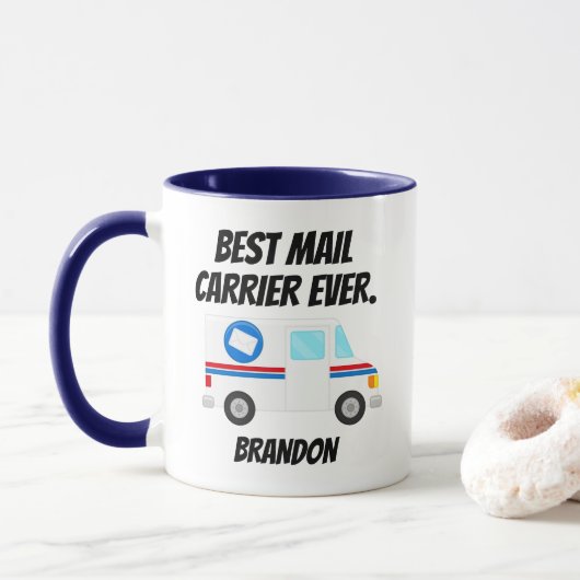 Mug Meilleur transporteur de courrier Ever Mail Truck  (Avec donut)