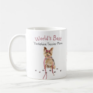 Mug Meilleur Yorkshire Terrier Nom de maman Aquarelle