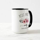 Mug Meilleure Abuela Jamais - (VOTRE NOM) Bouquet Rose (Devant droit)