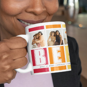 Mug MEILLEURE AMIE 6 Collage Photo Bandes Rétro Modern