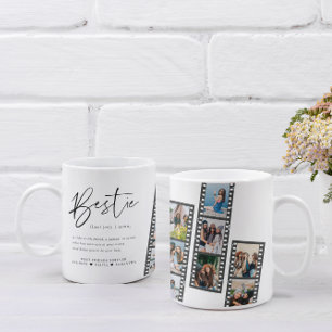Mug Meilleure amie   Collage moderne de 8 photos en ba