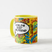 Mug Meilleure amie du monde Fun Retro Comic Pop Art (Devant gauche)