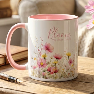 Mug Meilleure Amie Fleur Sauvage Anniversaire Floraiso