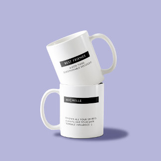 Mug Meilleure Amie Personnalisée Nom Drôle Meilleure C