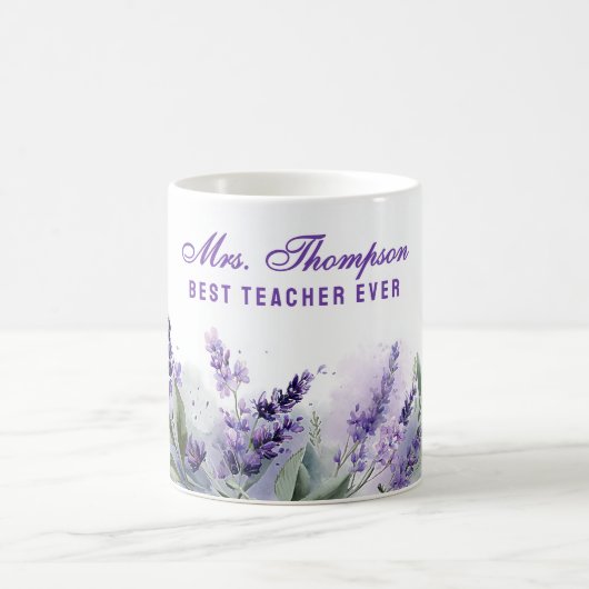 Mug Meilleure appréciation des enseignants lavande flo (Centre)