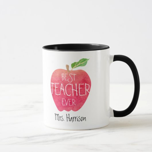 Mug Meilleure aquarelle personnalisée d'Apple de (Droite)
