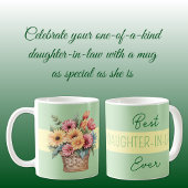 Mug Meilleure belle-fille jamais gerbera fleurs vertes