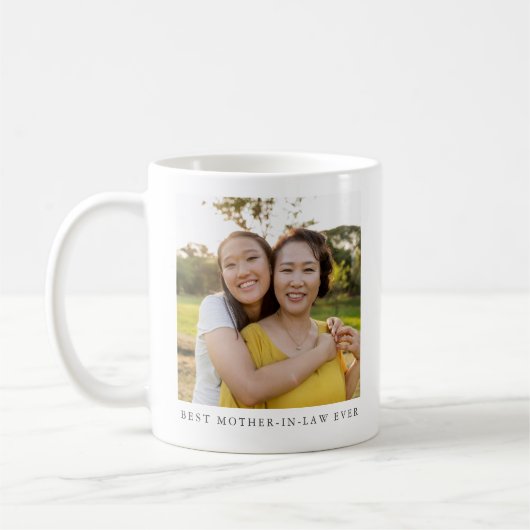Mug Meilleure belle-mère photo personnalisée (Gauche)