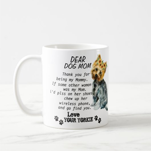 Mug Meilleure citation de Yorkie Mom (Gauche)