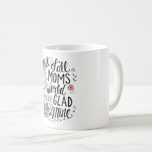 Mug Meilleure citation Florale de maman (Devant droit)