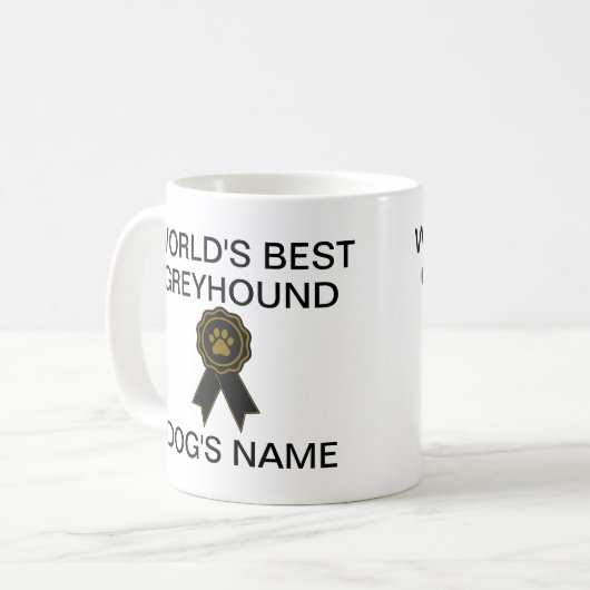 Mug Meilleure conception Greyhound sur mesure (Devant gauche)
