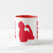 Mug Meilleure dame Boss jamais rétro Rouge Nom personn (Centre)