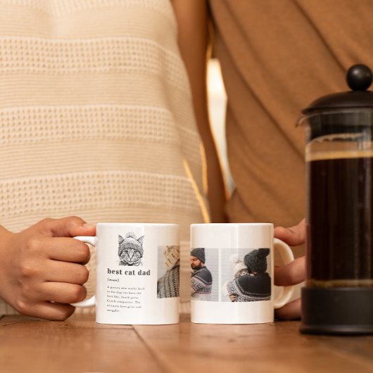 Mug Meilleure définition de papa chat | Trois photos