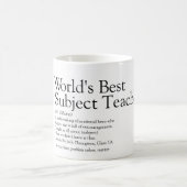 Mug Meilleure définition d'enseignant personnalisée au (Centre)