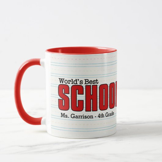 Mug Meilleure Ecole du monde Drôle Parle Mon Esprit (Gauche)