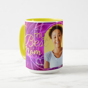 Mug Meilleure effusion de maman Photo Mangenta Magie M