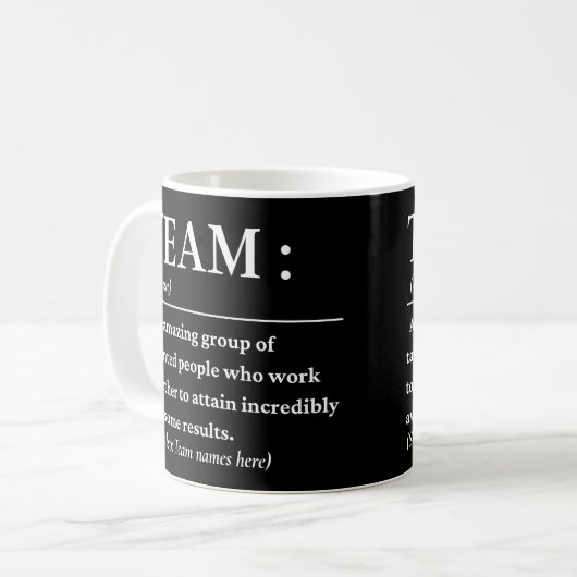 Mug Meilleure équipe de définition d'équipe (Devant gauche)