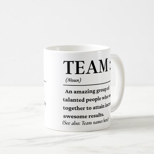 Mug Meilleure équipe de définition d'équipe (Devant droit)
