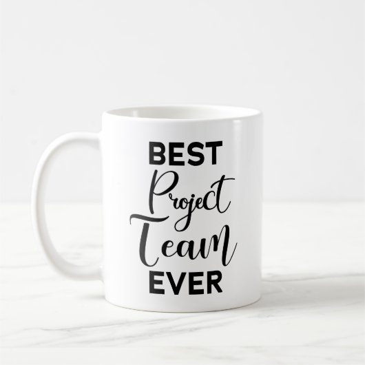 Mug Meilleure équipe de projet Jamais, reconnaissance  (Gauche)