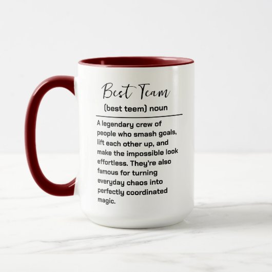 Mug Meilleure Équipe de Tous les Temps | Appréciation (Gauche)