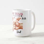 Mug Meilleure équipe : La fierté d’un père, Customisée (Devant droit)