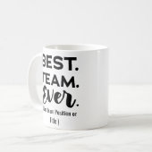 Mug Meilleure équipe, nom personnalisé ou travail (Devant gauche)