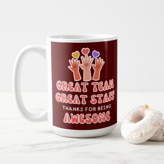 Mug Meilleure équipe Super Merci du personnel apprécié (Avec donut)
