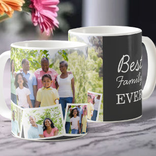Mug Meilleure famille Ever 4 photo Collage gris