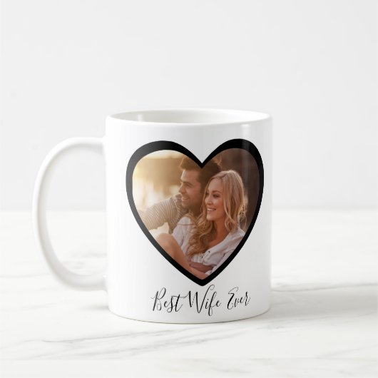 Mug Meilleure Femme Jamais Personnalisé Coeur 2 Script (Gauche)